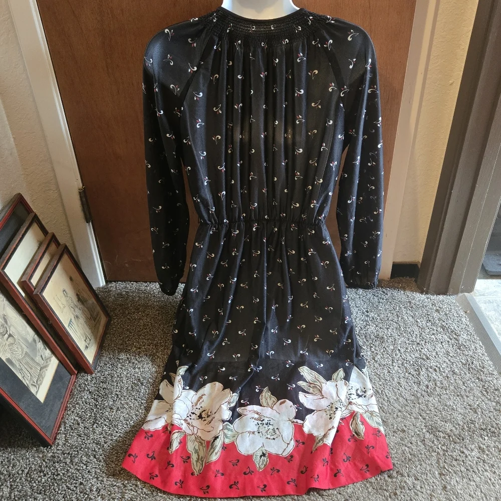 Vintage BEAUTIFUL sheer black & floral dress no tags or size approx szM - Picture 8 of 8